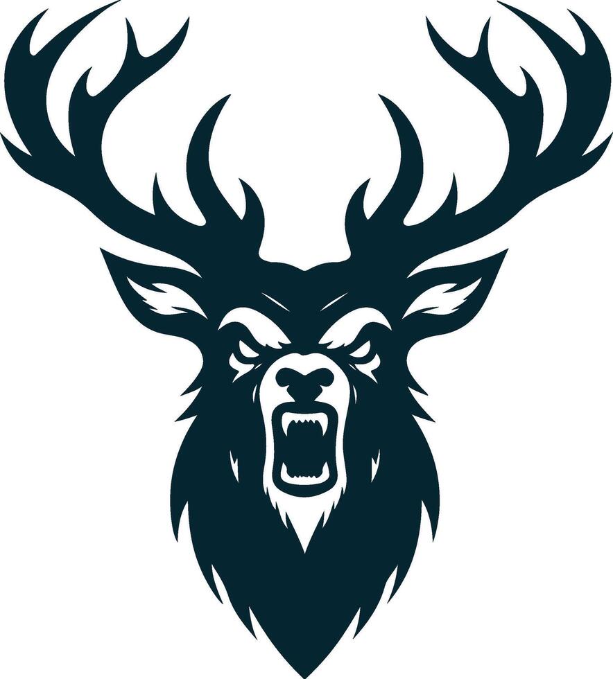 Angry Deer Silhouette vector