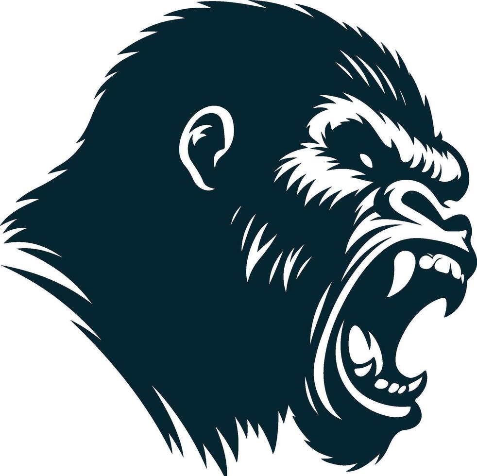 Angry Gorilla Silhouette vector