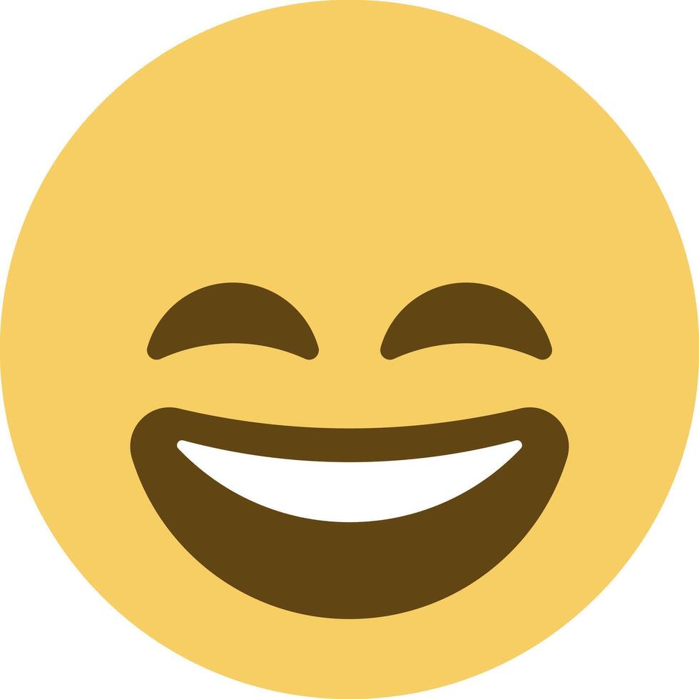A smiling emoticion with a brown face vector
