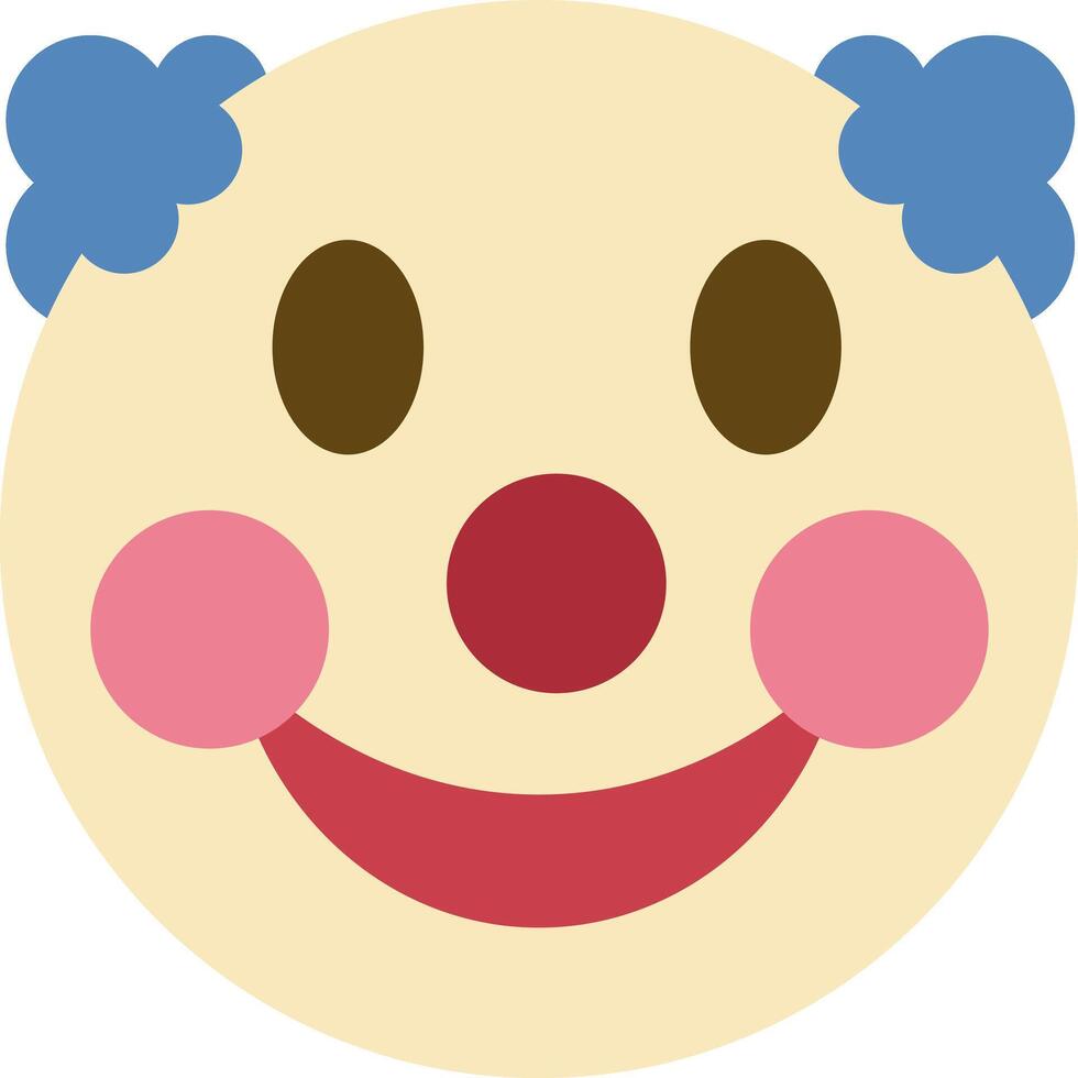 A smiling clown face with blue hair vector