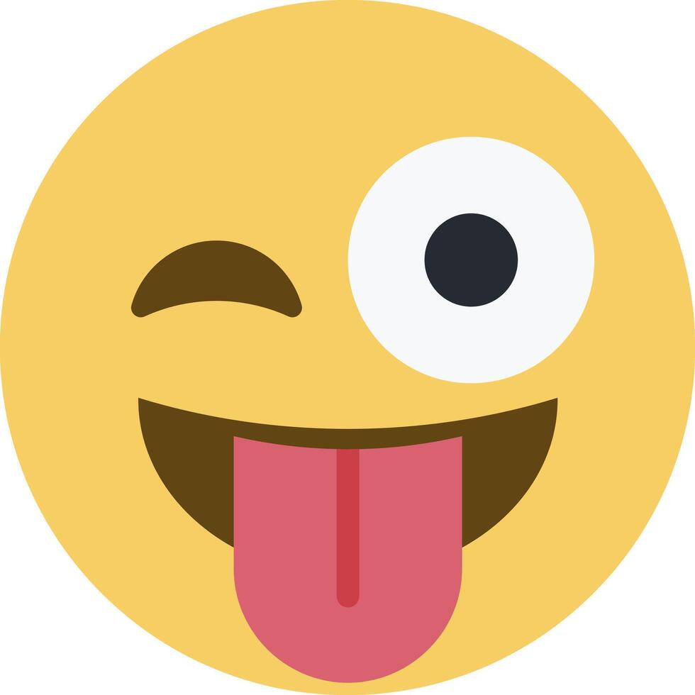 A yellow emoticion with its tongue out vector