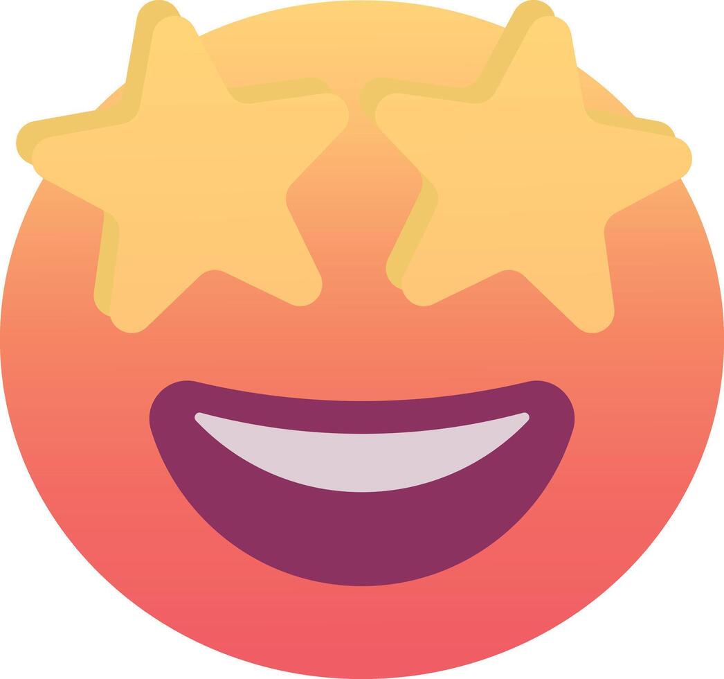 A smiling emoticion with three stars on it vector