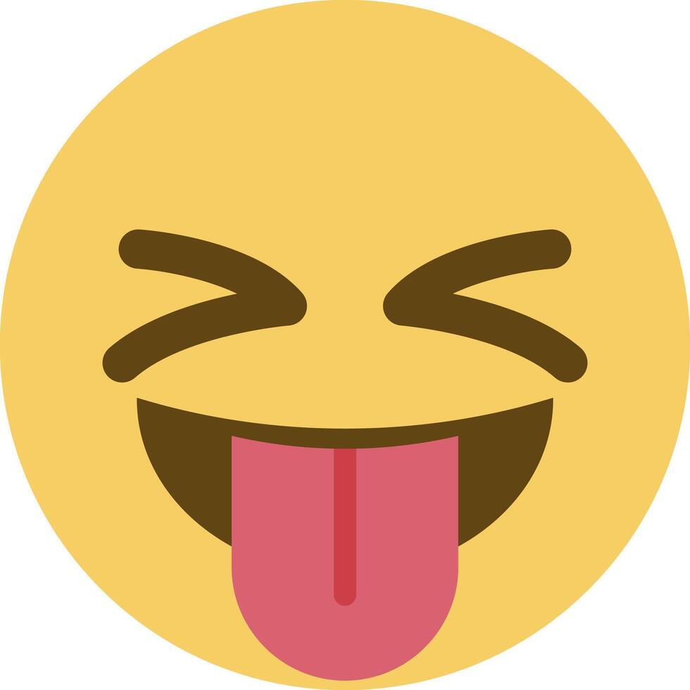 A yellow emoticion with its tongue out vector