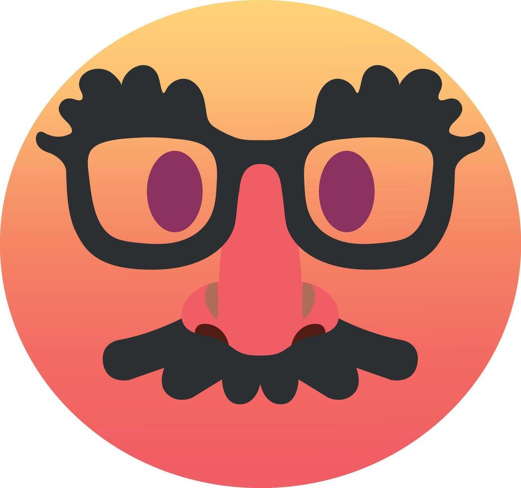 A cartoon face with glasses and a mustache vector