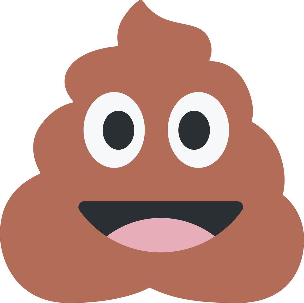 A brown poo with a big smile on its face vector