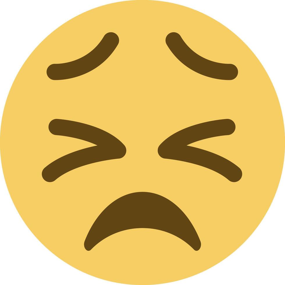 A sad face emoji with a frowning face vector
