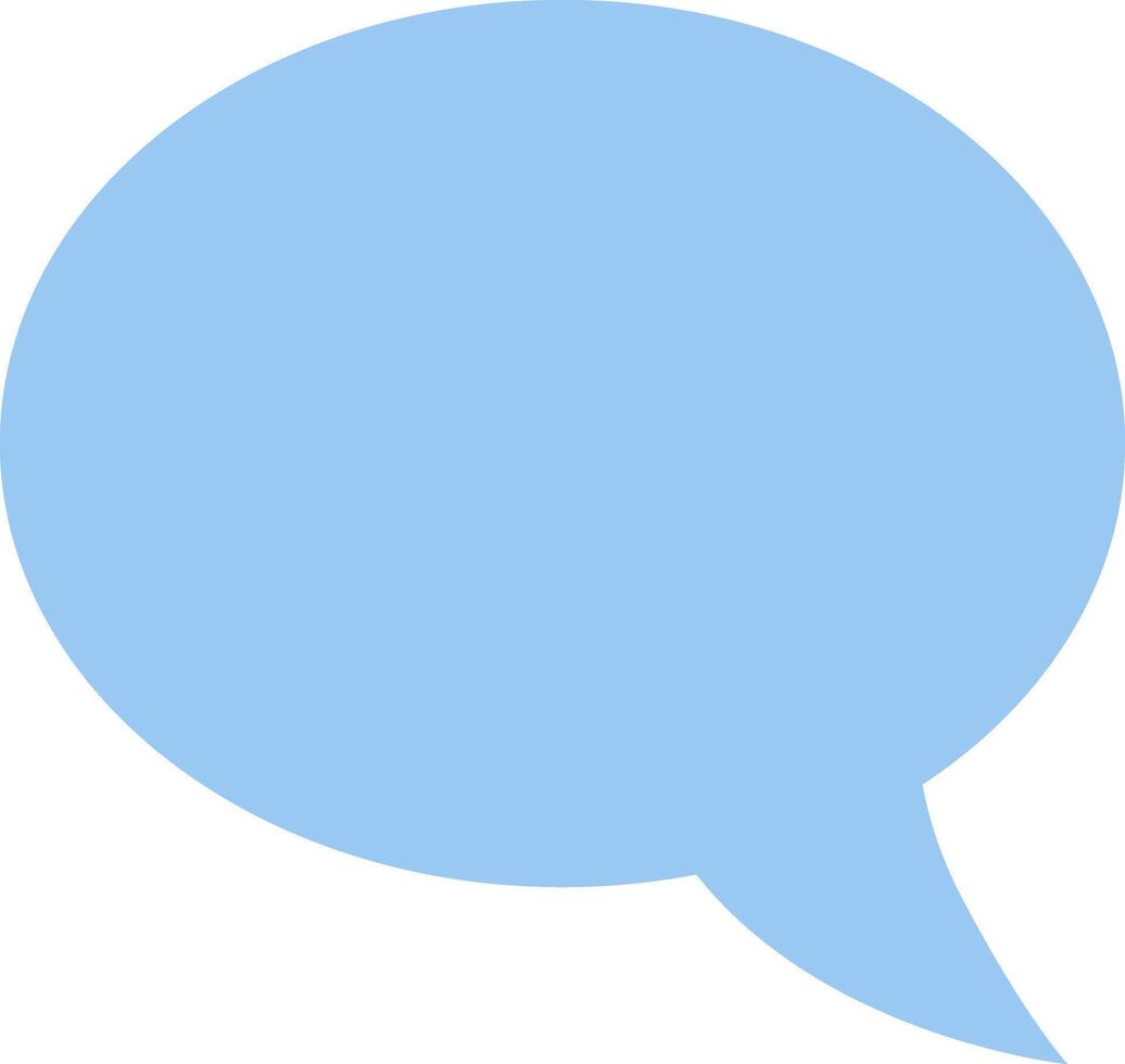 A blue speech bubble with a white background vector
