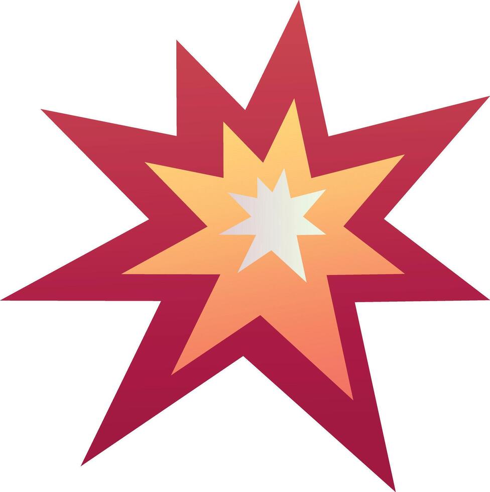 A red starburst with a white star in the middle vector