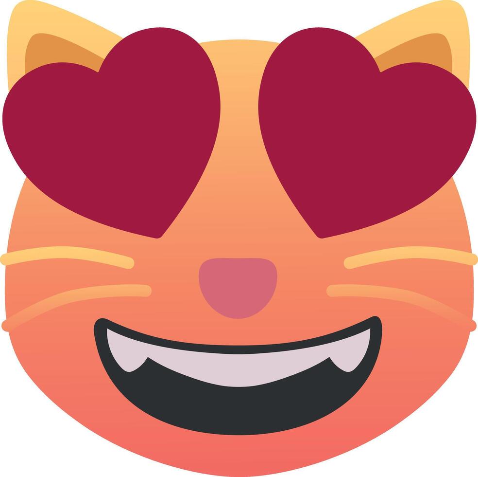 A cat with heart eyes and a smile vector