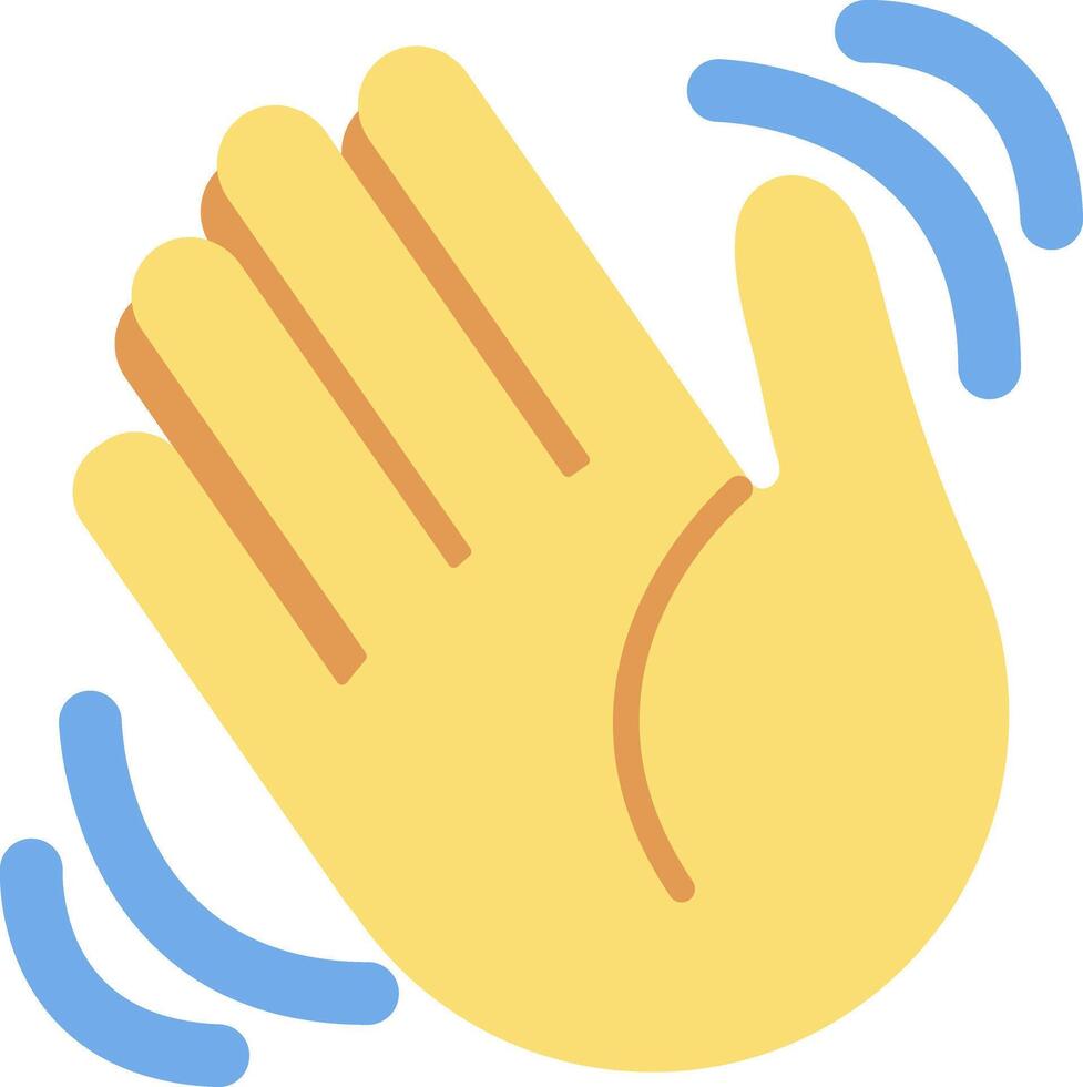 A yellow hand with a wave coming out of it vector
