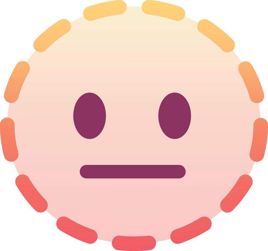 A sad face emoji with a red circle around it vector