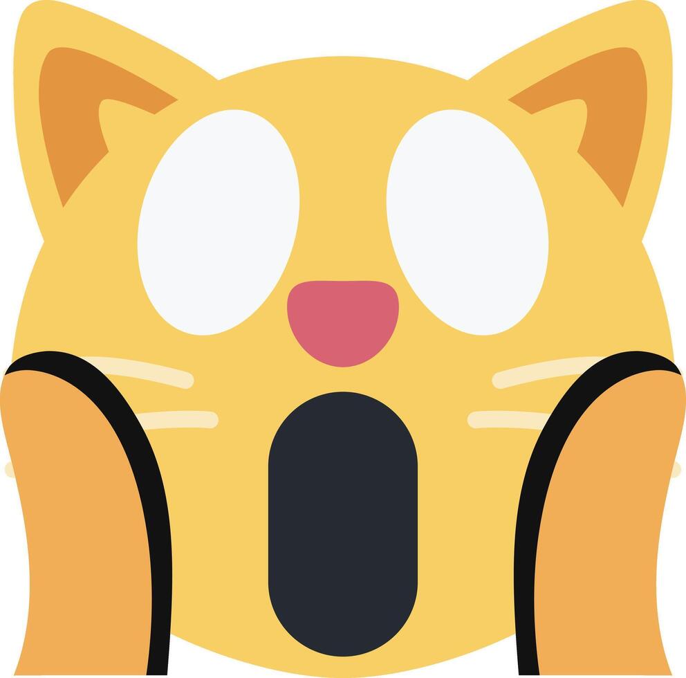 A cat with its mouth open and eyes wide vector