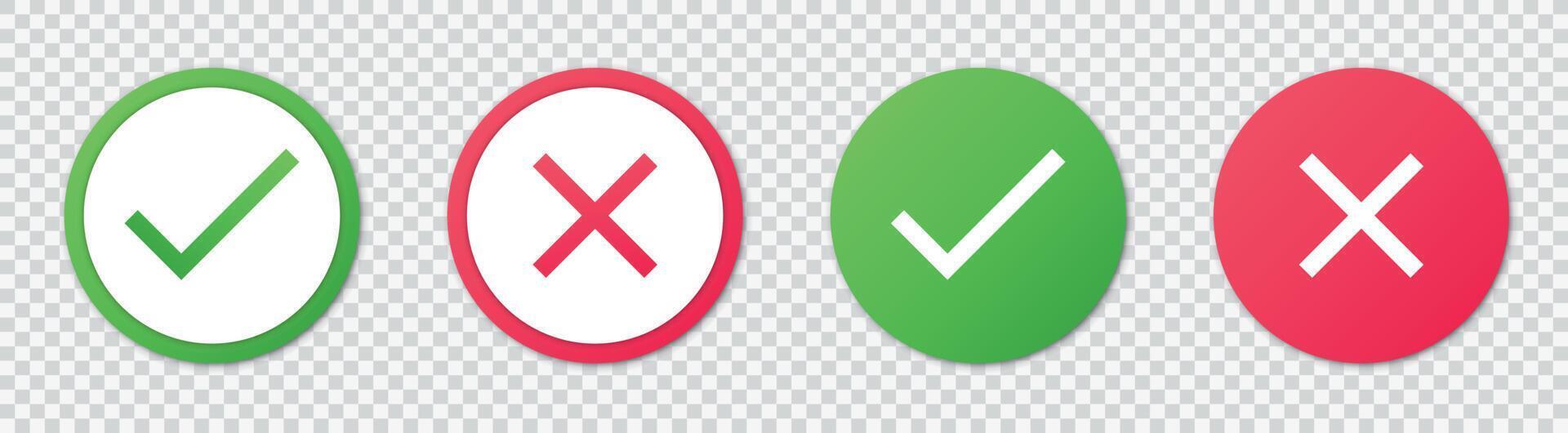 Four different colored check marks on a white background vector