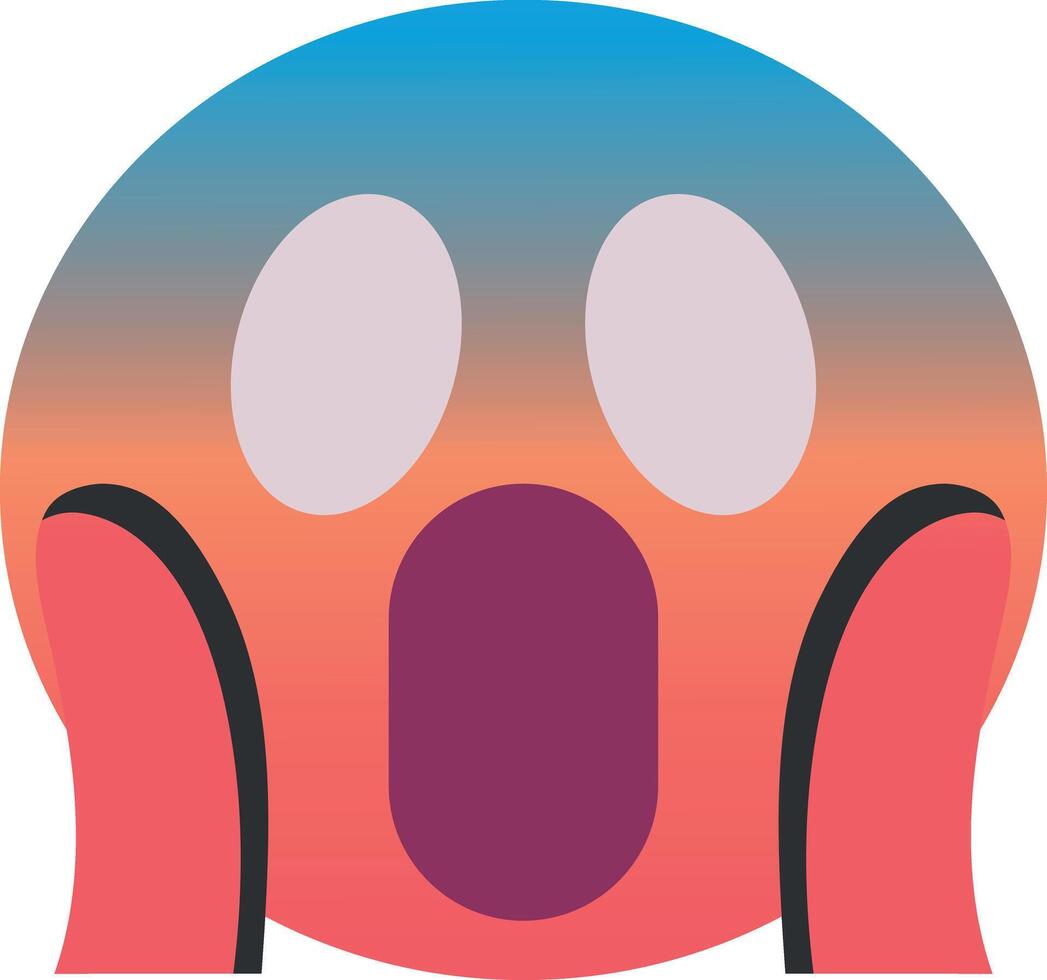 A cartoon face with a mouth open and eyes wide vector