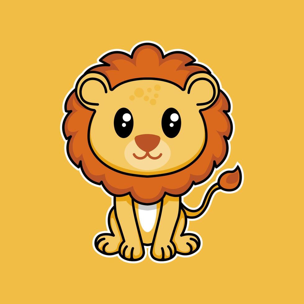 cute lion logo design vector