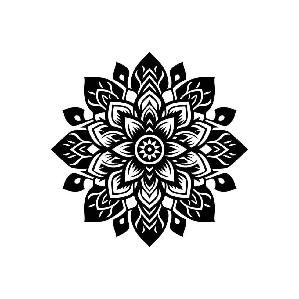 Elegant Black and White Lotus Flower Mandala Design for Meditation and Mindfulness Themes vector