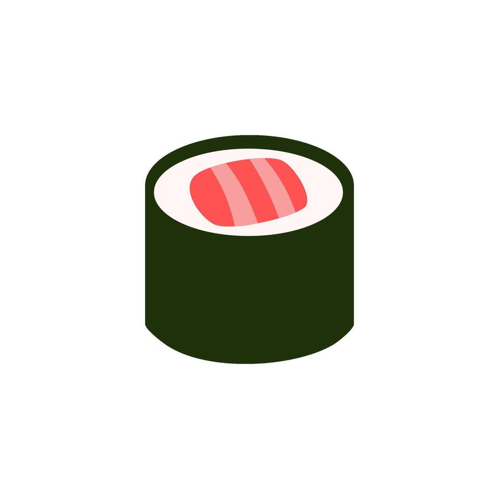 Samol sushi roll isolated on white background. vector