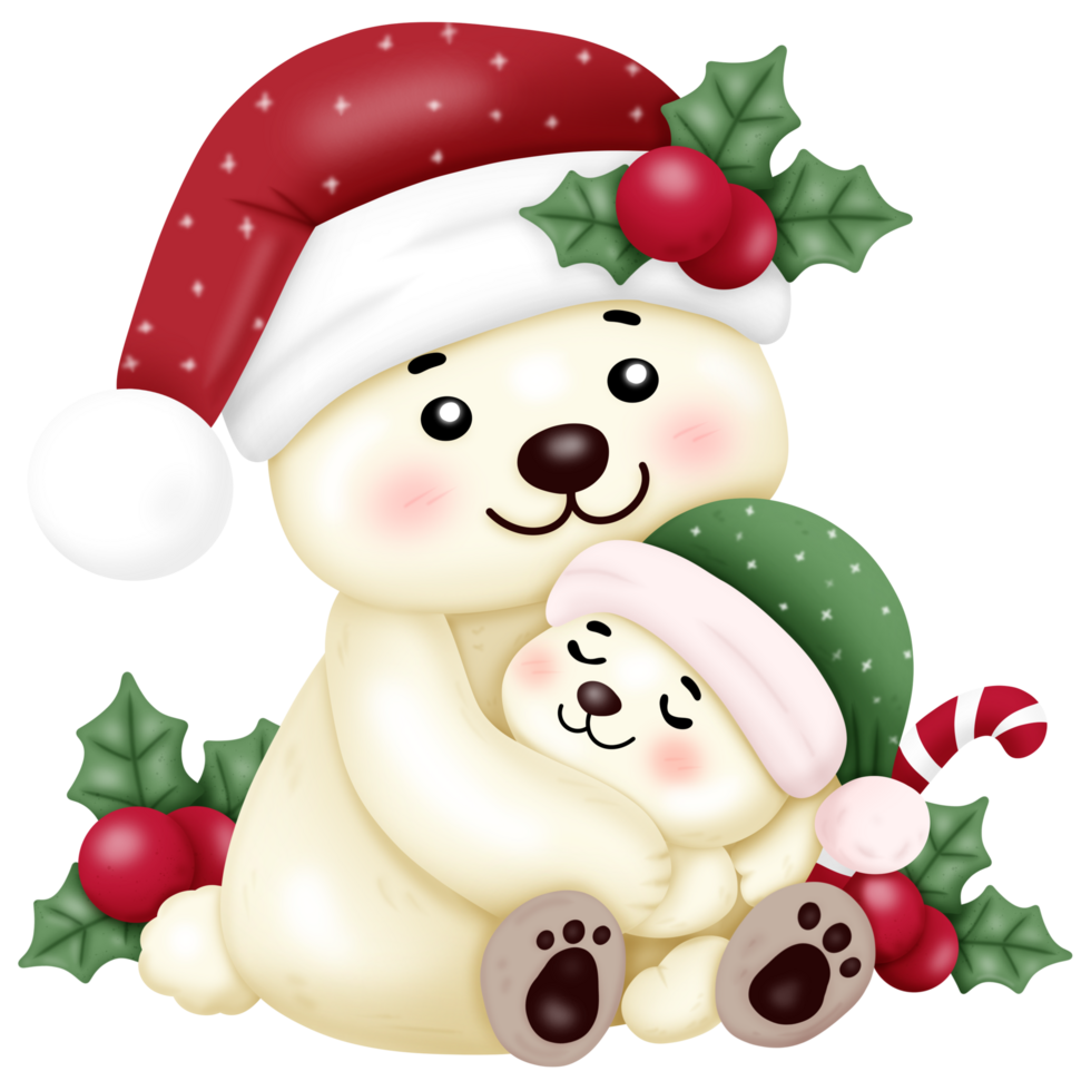 Family bear christmas png