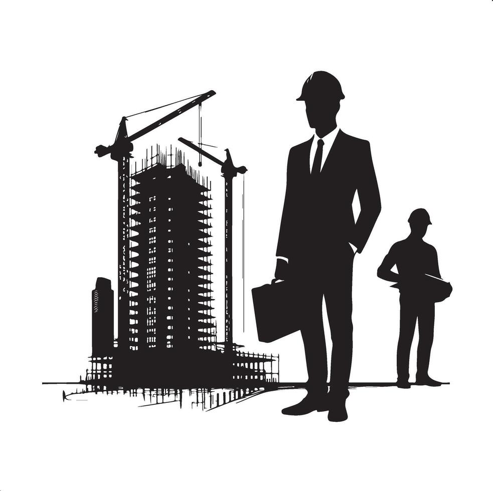 architect image silhouette, professional architect icon, architect outline graphic, architect black shape, architect profession silhouette, construction silhouette, vector
