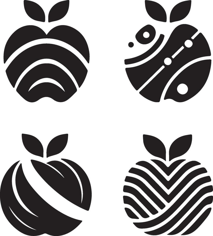 apple logos collection, apple logo design vector