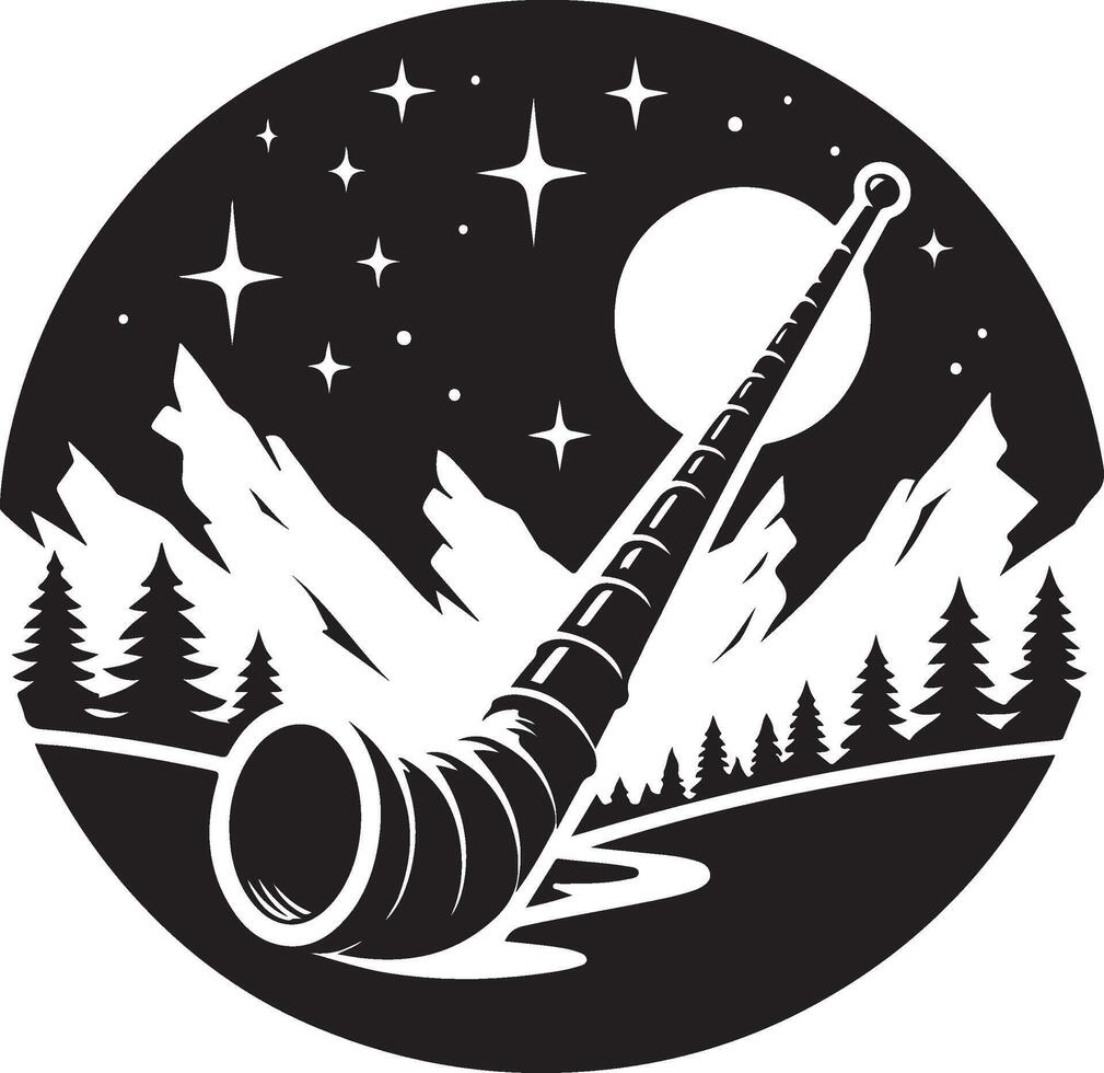 Alphorn silhouette icon image vector