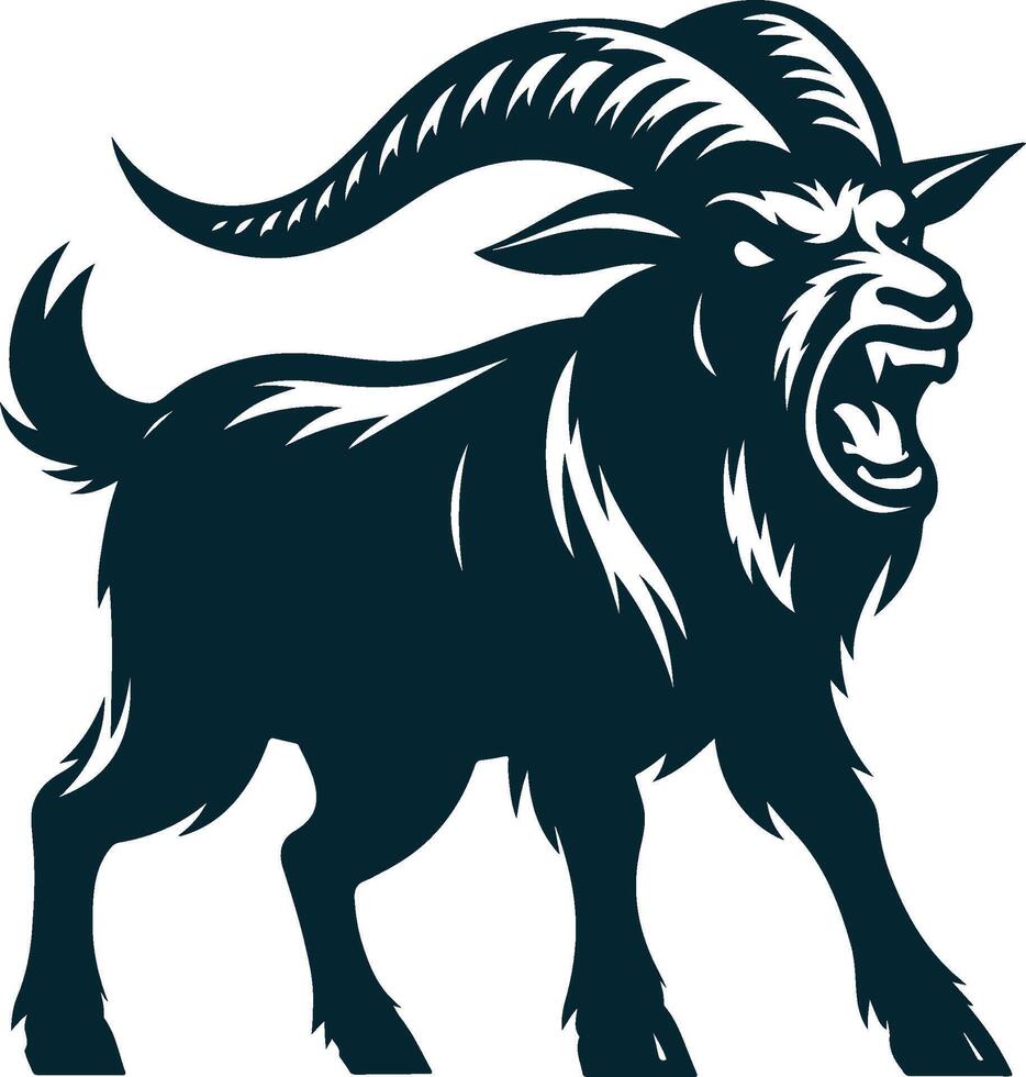 angry goat silhouette vector