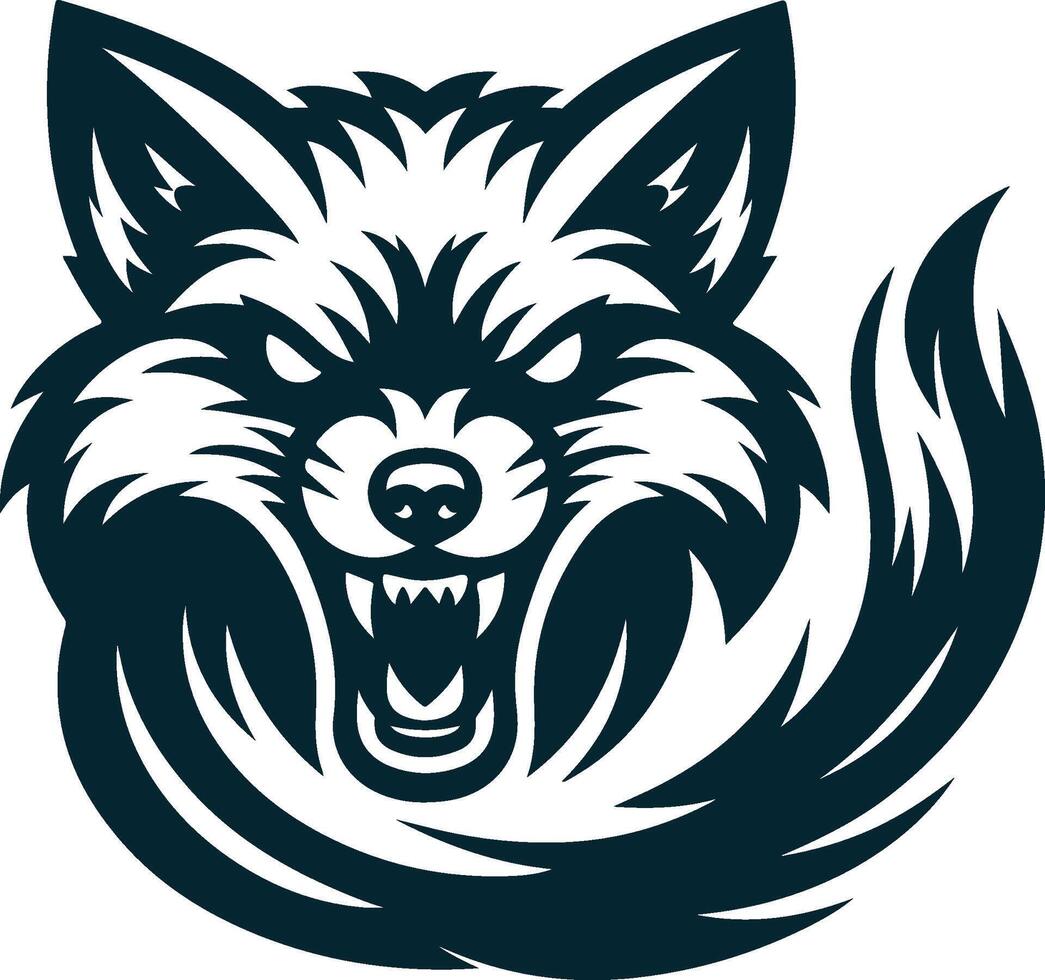 Angry Fox Silhouette vector