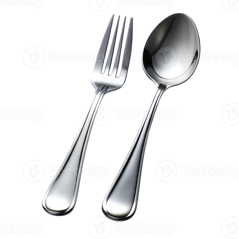 Spoon and fork isolate on transparency background png