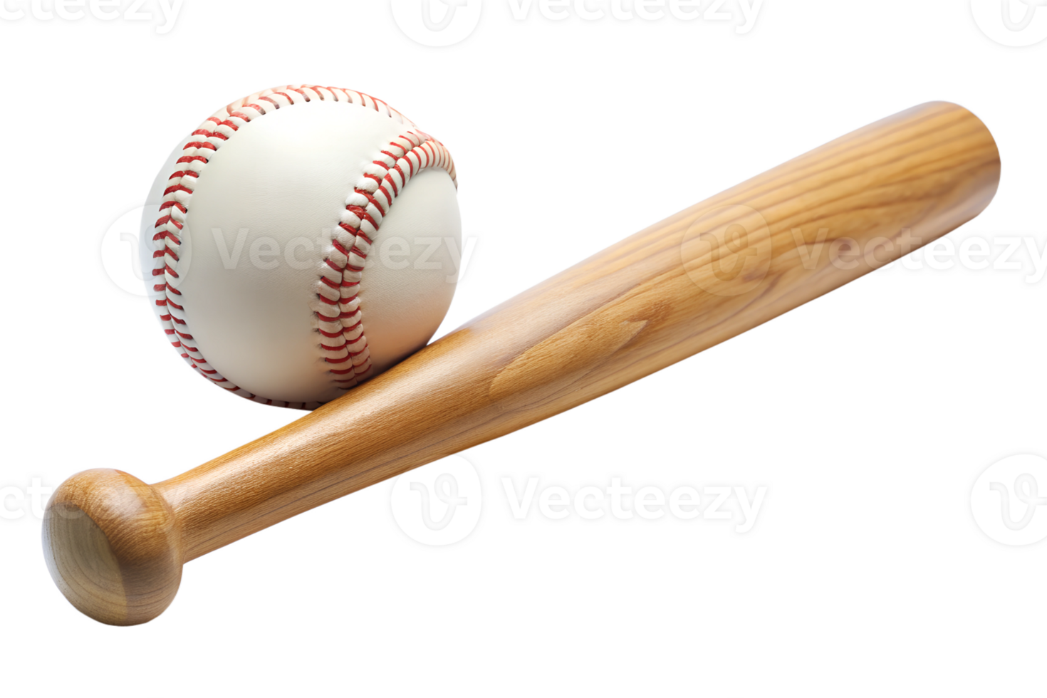 Baseball bat and ball isolate on transparency background png