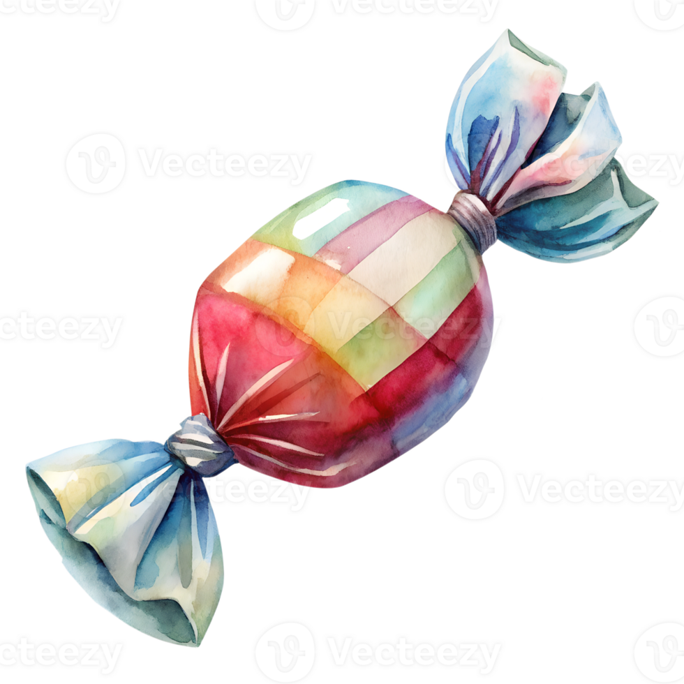 Watercolor hand drawn candy isolate on transparency background png