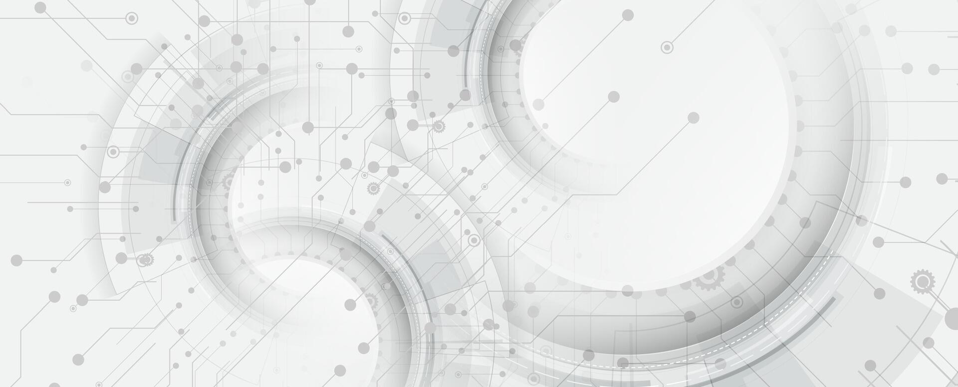 Abstract technology background with circles and lines vector