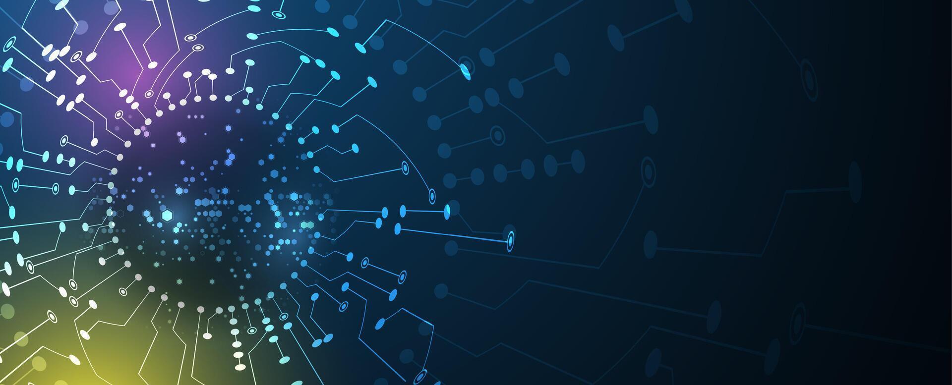 Abstract technology background with lines and dots vector