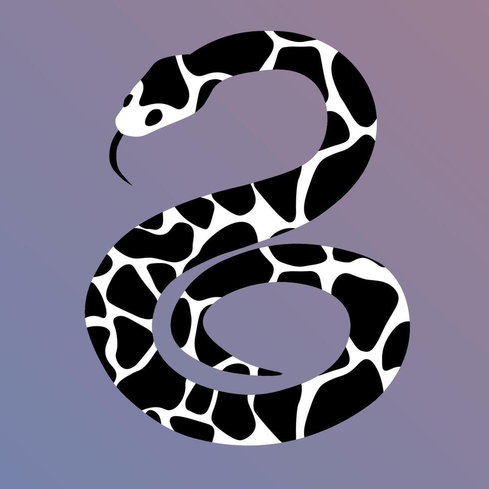 Snake with its tongue out and black spots on its skin vector