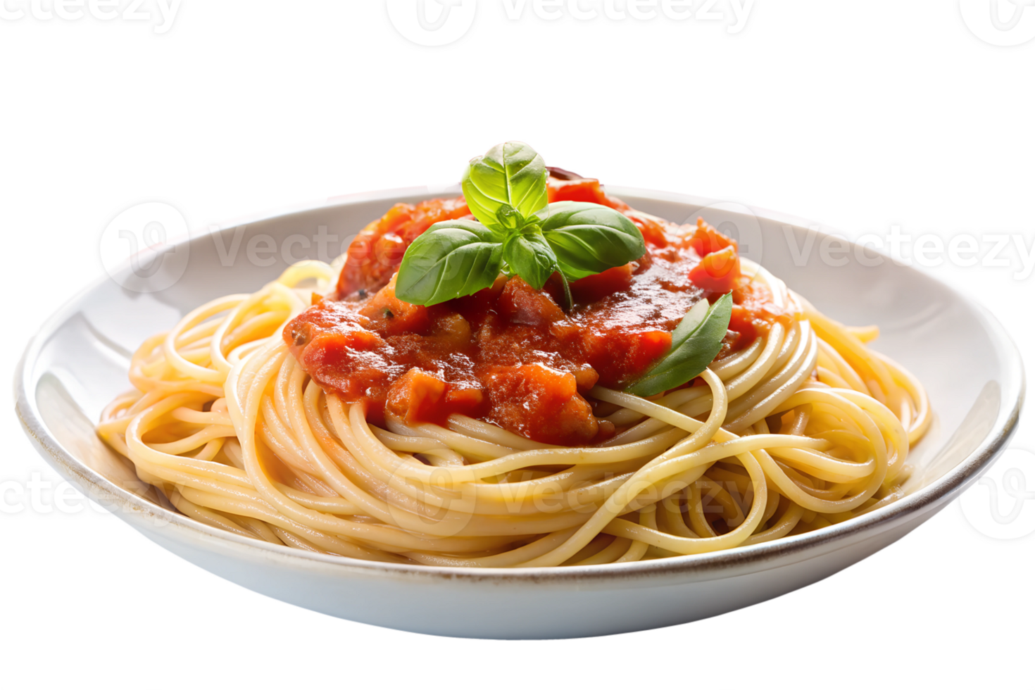 Spaghetti with tomato sauce isolate on transparency background png
