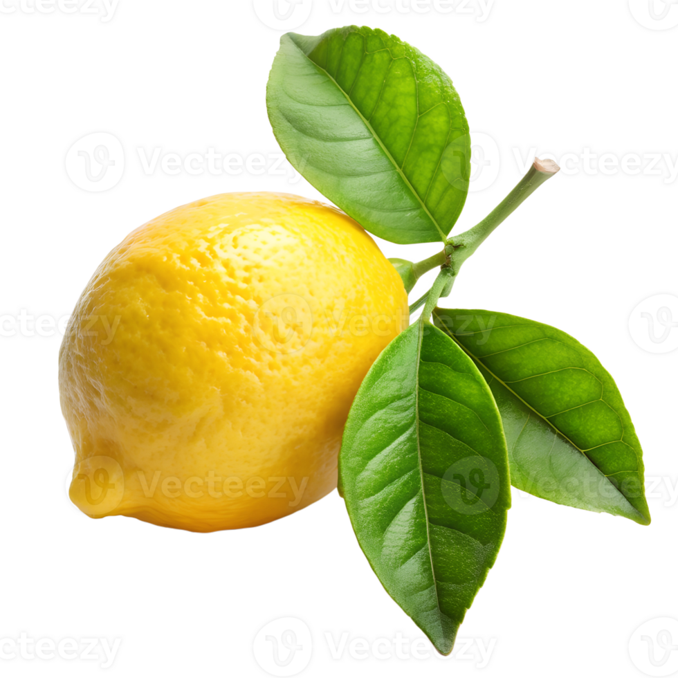 lemon and leaf stems isolate on transparency background png