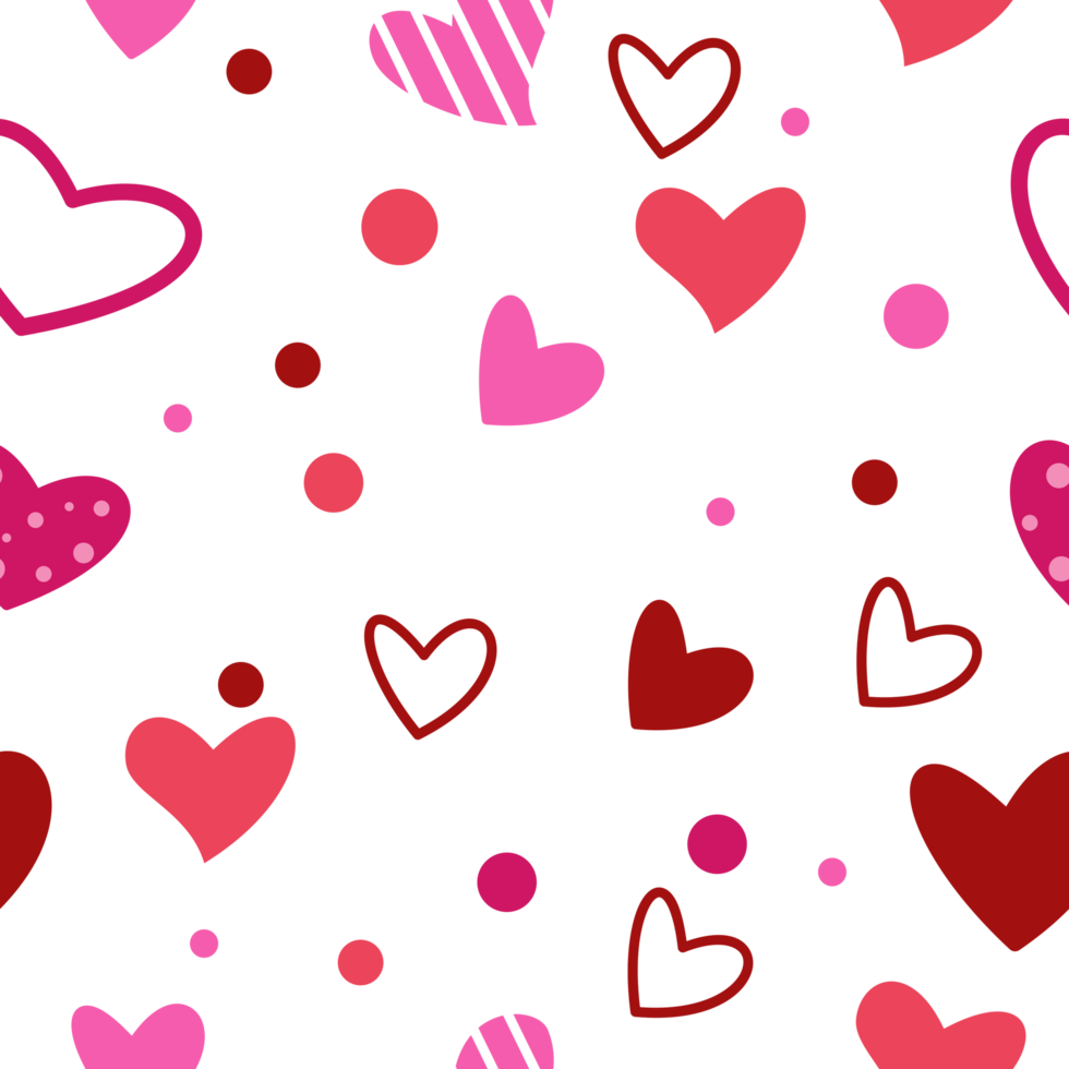 Heart and dot pattern abstract design in pink png