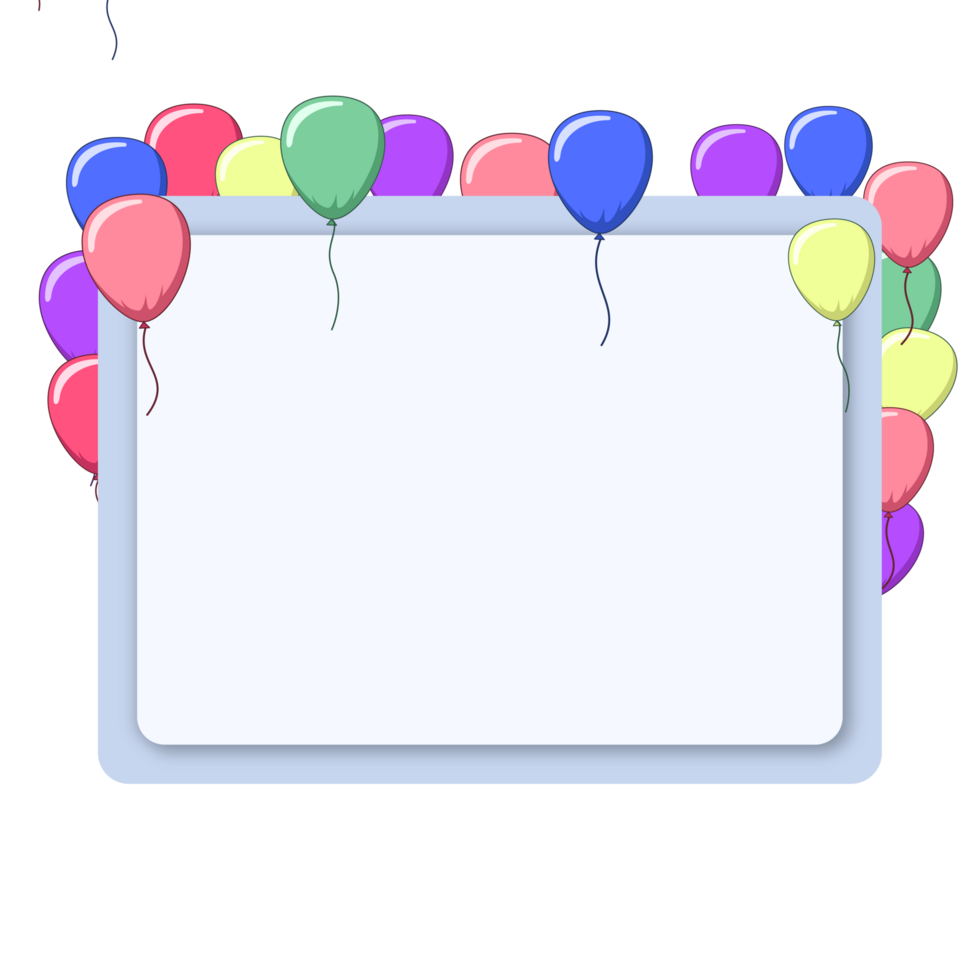 Frame with balloon decoration png