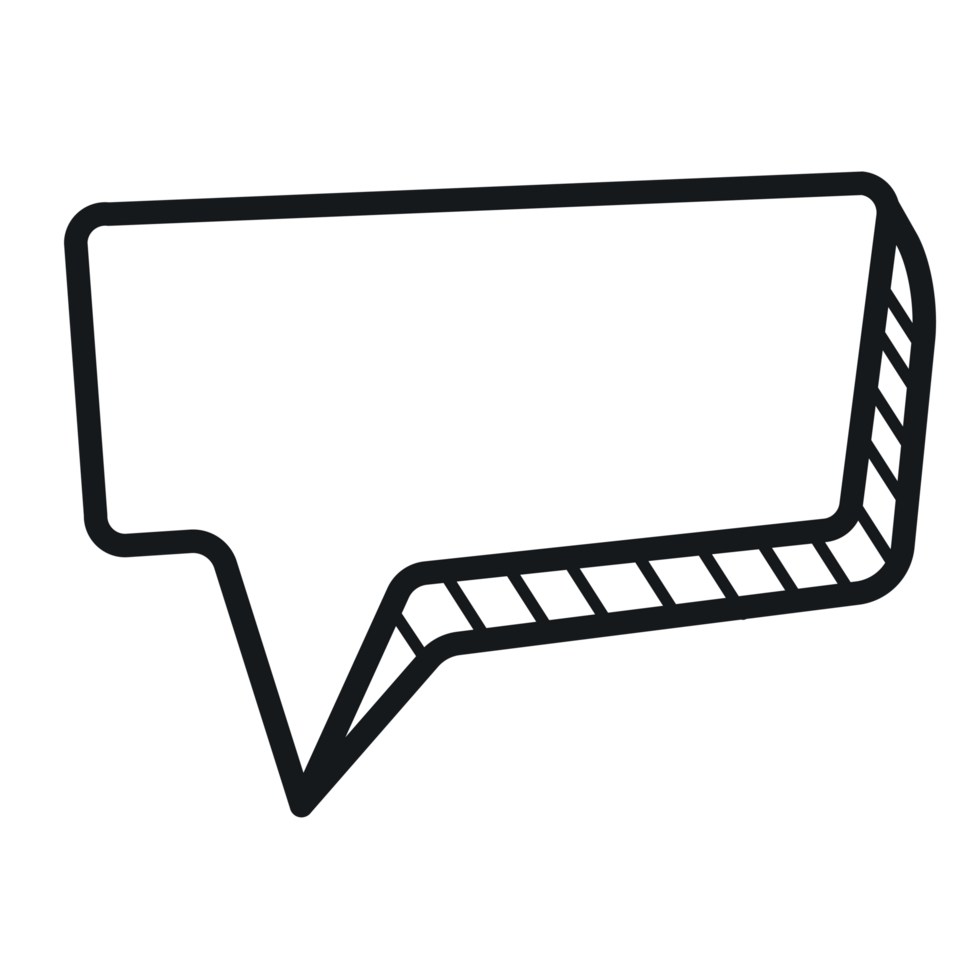 Hand drawn bubble chat message conversation png