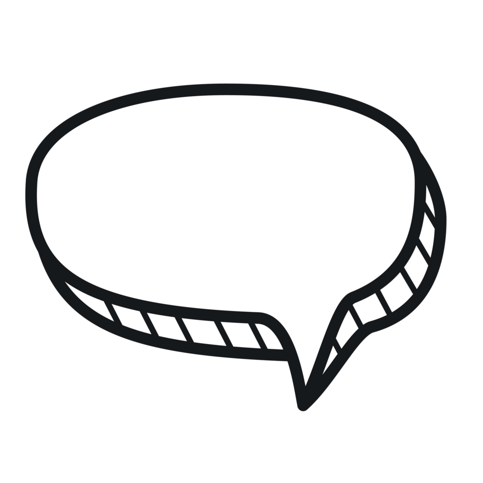 Doodle round speech bubble chat and message png