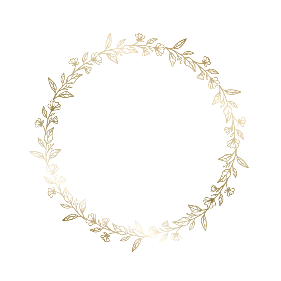 Hand drawn botanical wreath frame png