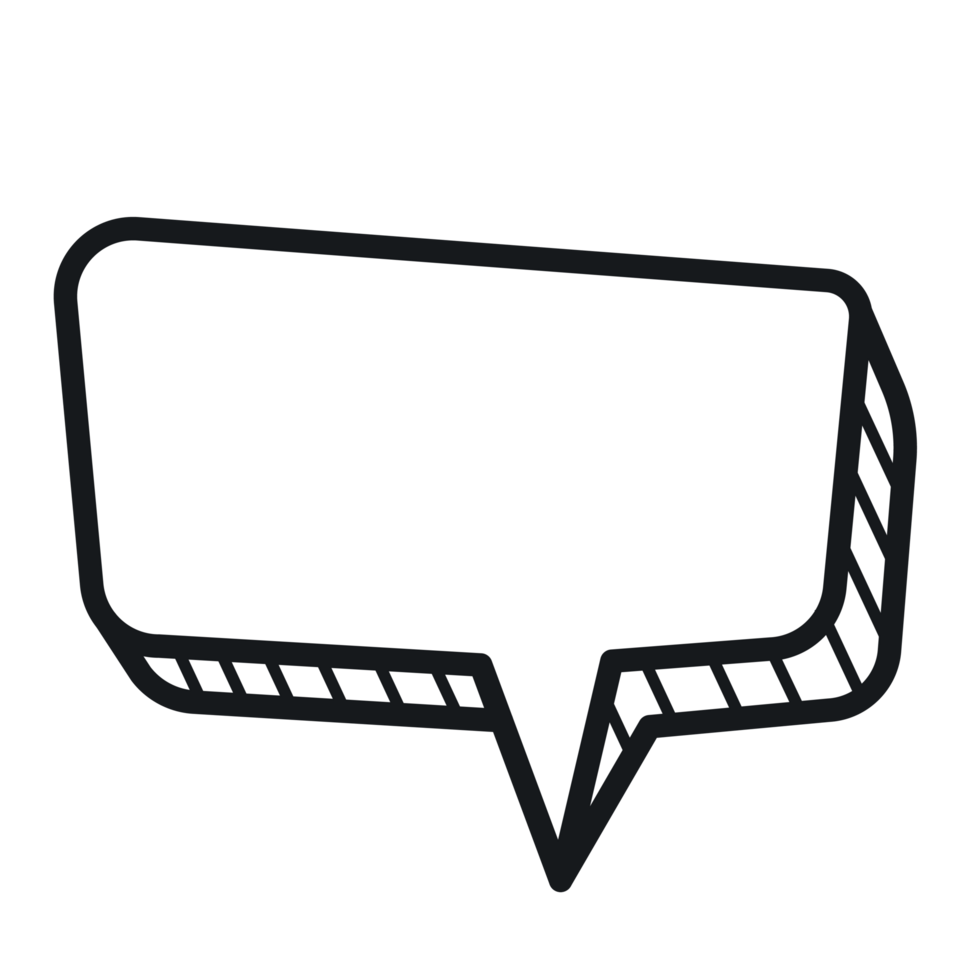 Hand drawn doodle speech bubble simple design png