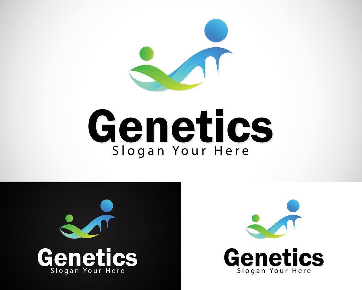 people genetics logo creative design concept nature leave icon DNA mom and baby vector