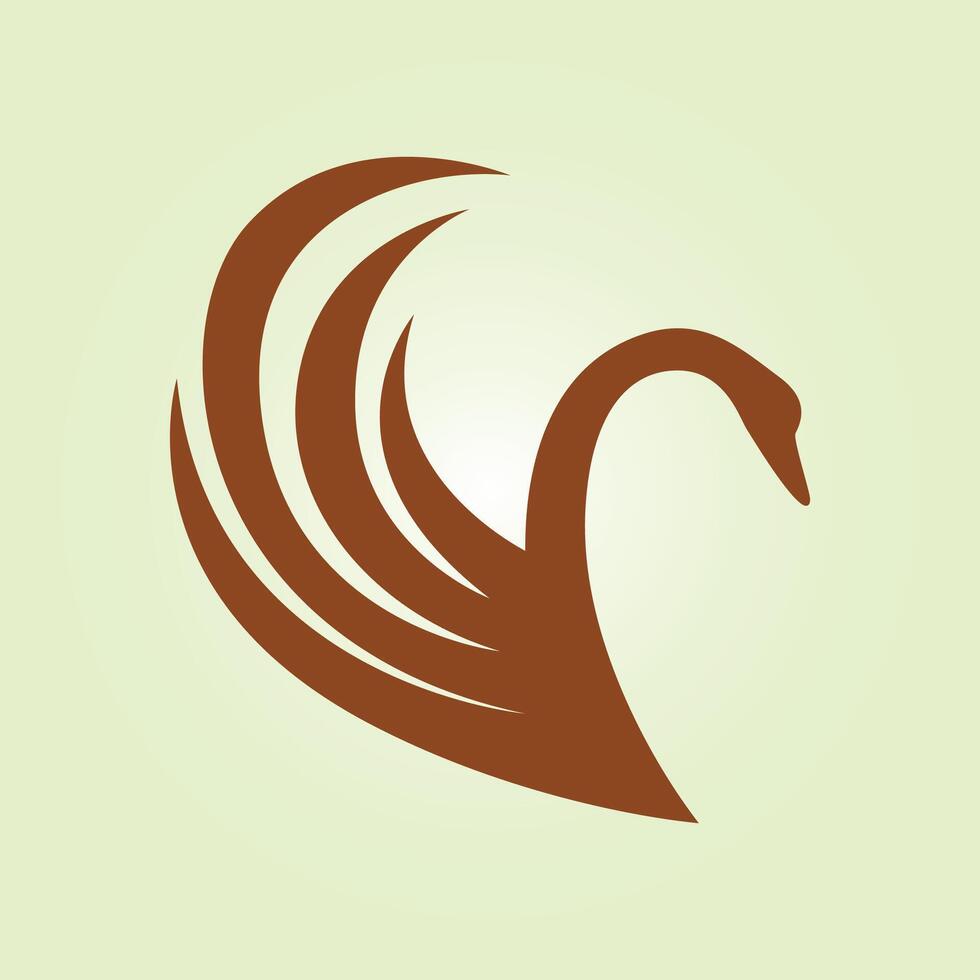 Swan trendy artwork lovely abstract illustration colorful useful design vector