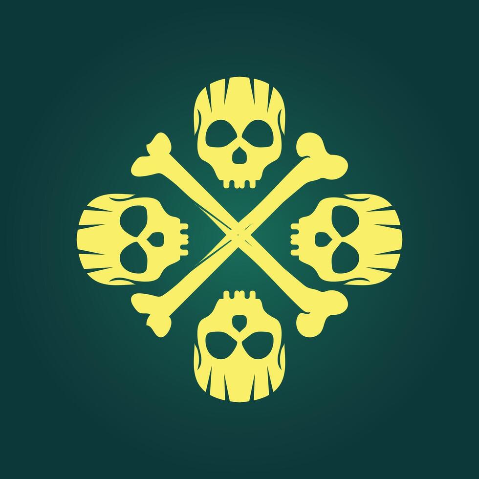 Skull head trendy artwork impressive abstract illustration colorful useful design vector