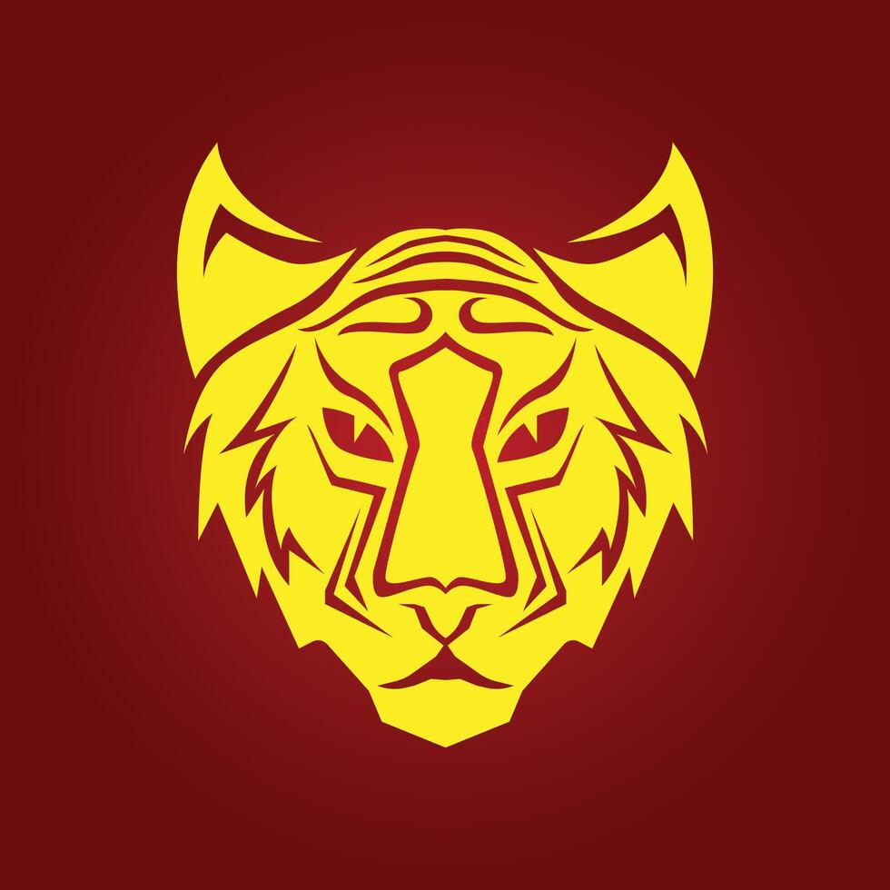 Tiger head trendy artwork incredible abstract illustration colorful useful design vector