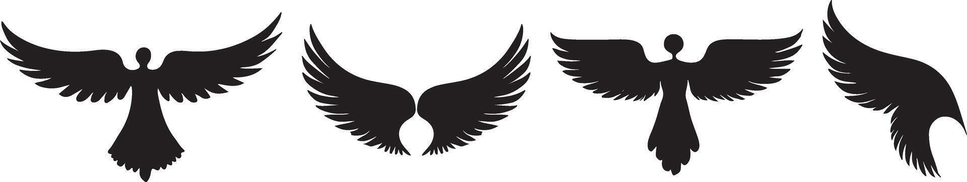 a set of four different wings with different shapes 2 vector