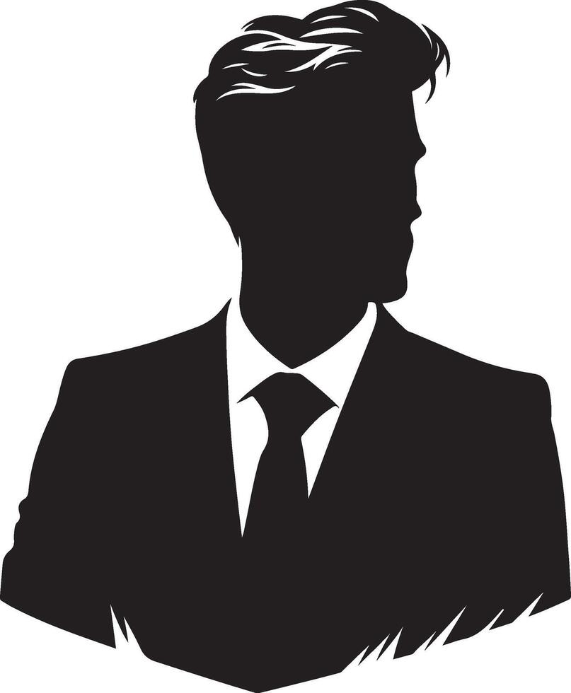black silhouette illustration of a business man vector