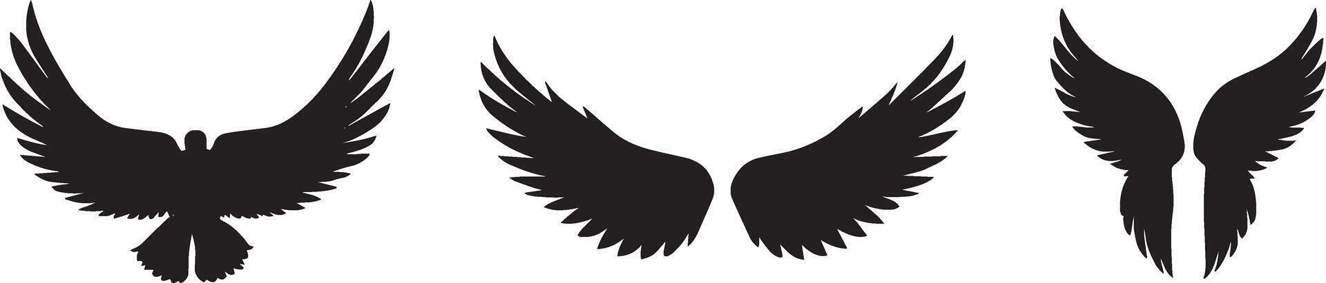 a set of four different wings vector