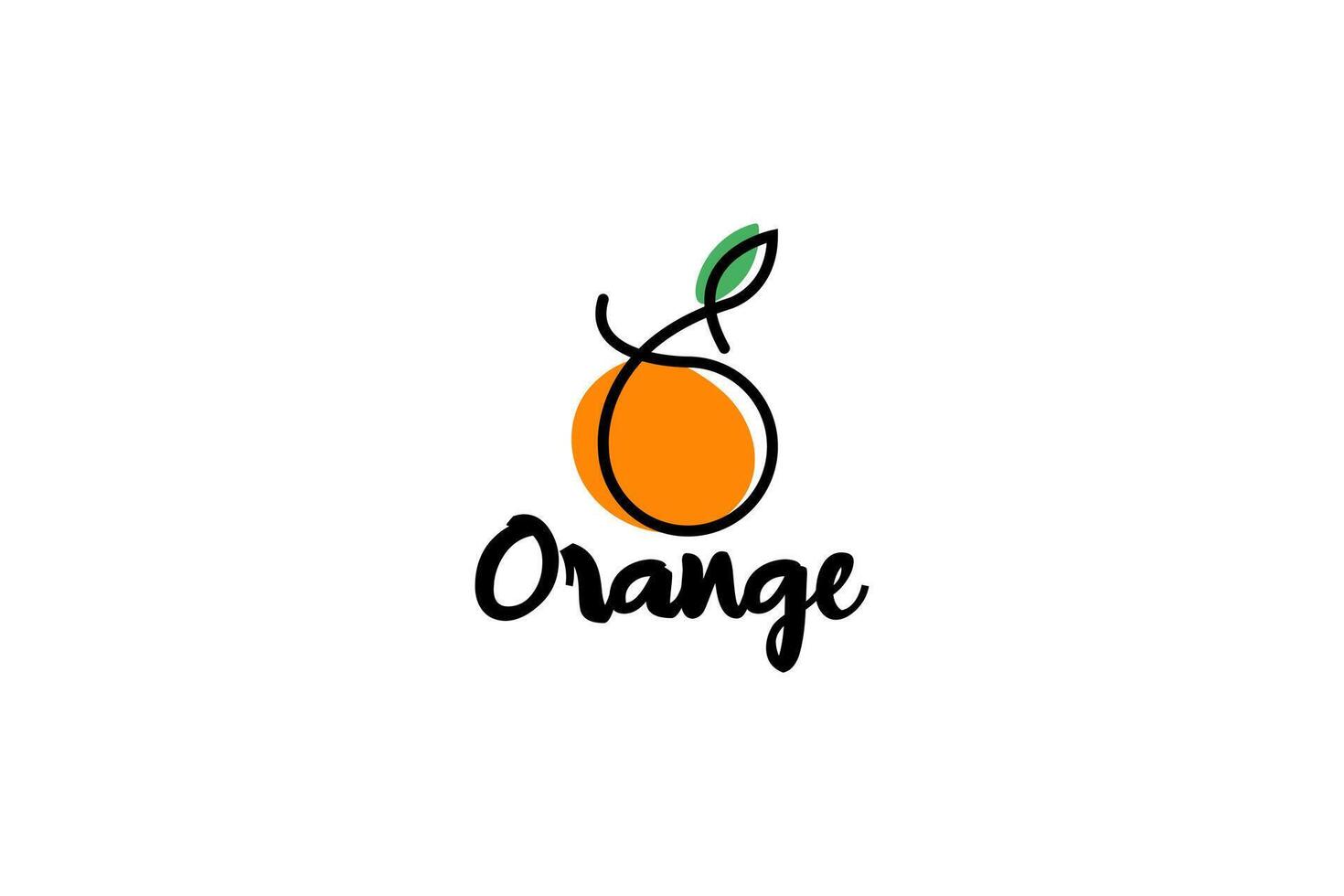 Fresh fruit juice logo design template. Orang juice bar logo design. vector