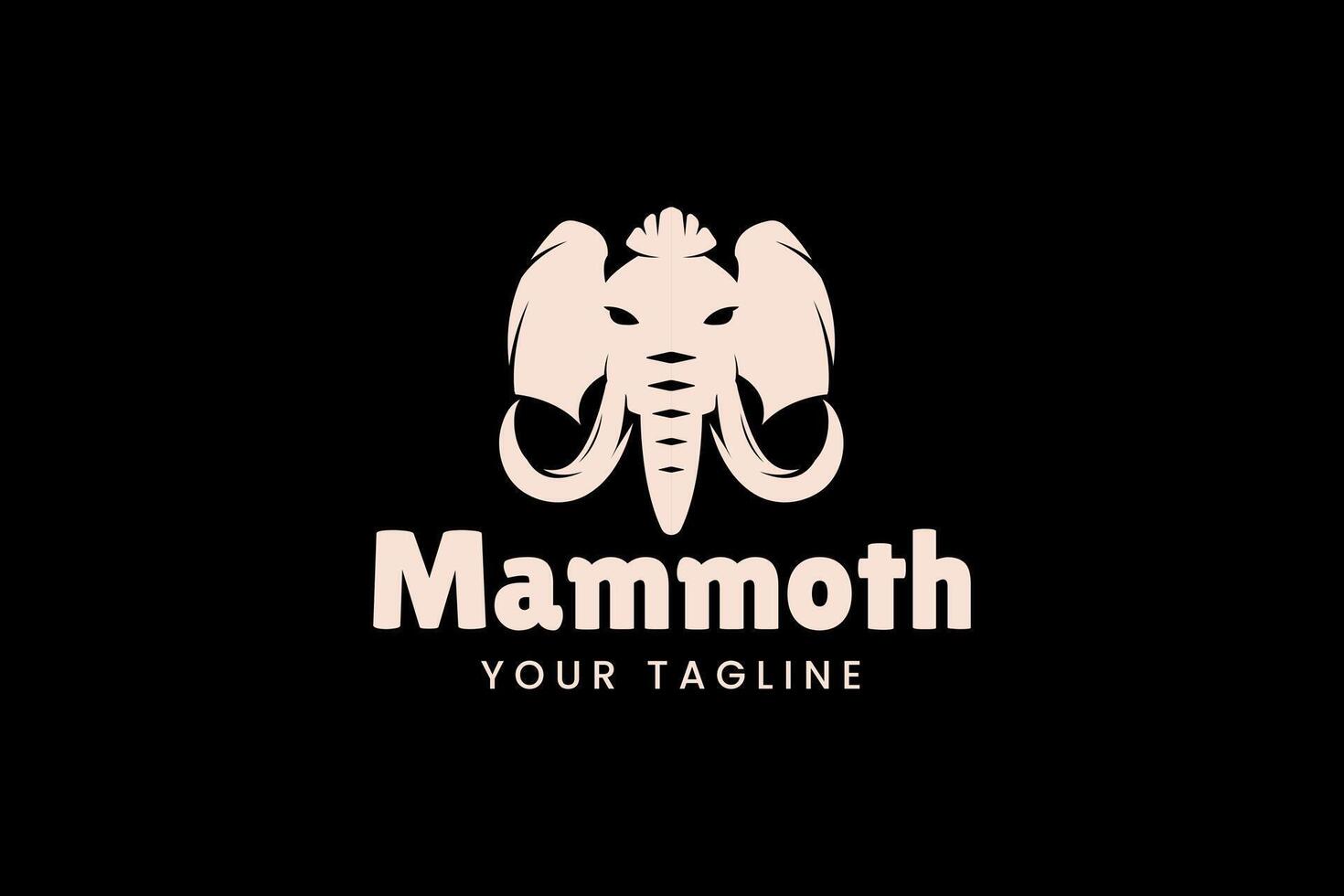 mammoth elephant logo icon illustration. mammoth ancient animal line logo mascot design. vector